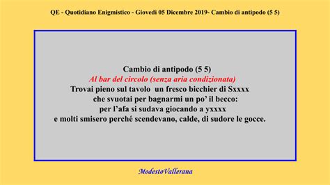 5 Dicembre 2019 QE Quotidiano Enigmistico