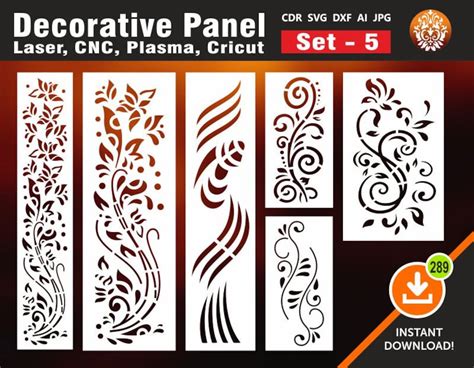 6 Decorative Panel Door Panels Stencil Templates Privacy Screen