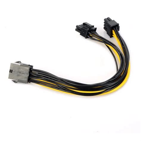 Cpu 8 Pin Female To Dual Pci E Pci Express 8pin 62 Pin Male Pcie Power Cable Wire For