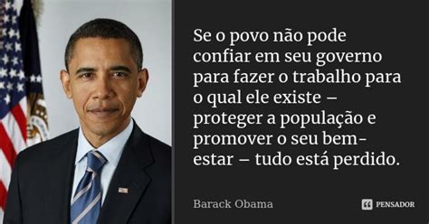 Se O Povo Não Pode Confiar Em Seu Barack Obama Pensador