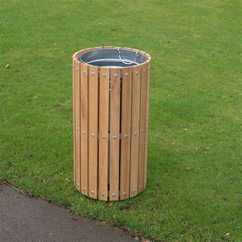 Timber Litter Bin 56 Litre Suitable For Playgrounds And Open Spaces