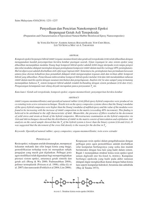 PDF Preparation And Characterisation Of Epoxidized Natural Rubber