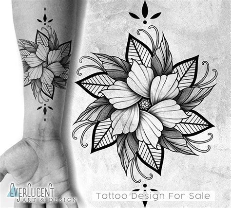 Radial Flower Mandala Tattoo Design Linework Etsy Floral Mandala Tattoo Mandala Tattoo