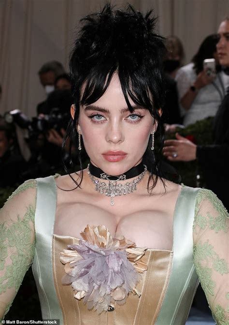 Met Gala 2022 Billie Eilish Shows Off Cleavage In Silk Corset Gown Daily Mail Online