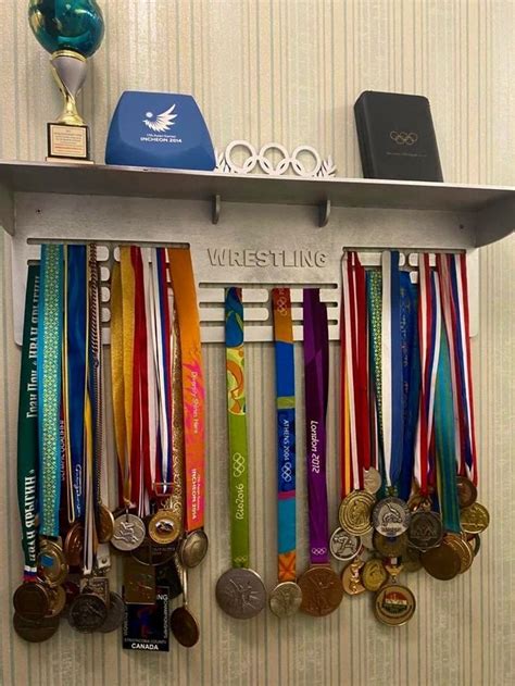 Personalized Trophy Shelf Medal Hanger Holder Trophy Shelf Medal