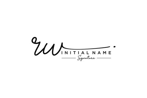 Initial Rw Signature Logo Template Vector Hand Drawn Calligraphy