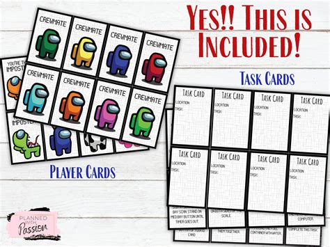 Among Us Printable Cards - Ark for Kids