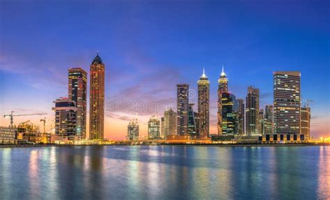 Paisagem Urbana De Dubai E Visão Panorâmica Do Business Bay Uae Imagem