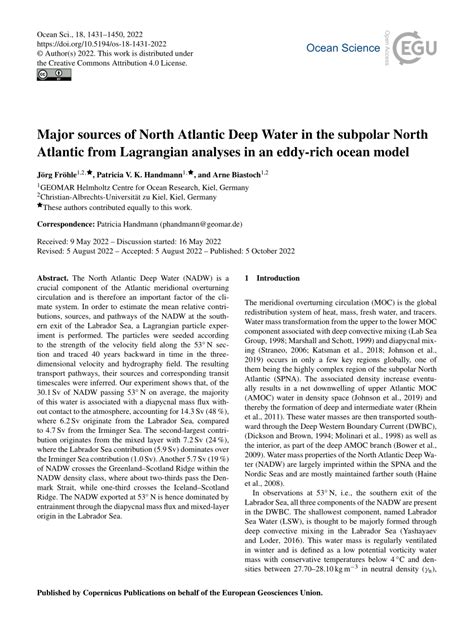 (PDF) Major sources of North Atlantic Deep Water in the subpolar North ...