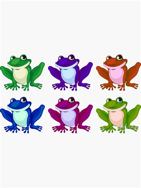 "colourful cute frog aesthetic" Sticker for Sale by Click-Like | Redbubble