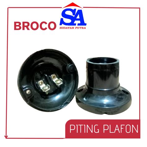 Jual PITING PLAFON BROCO E27 Hitam 210L Fitting Plafon Hitam BROCO