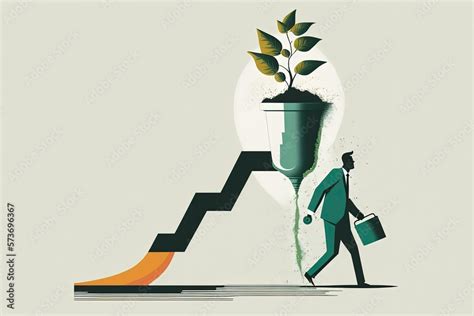 An Illustration Of A Businessman Watering A Seedling Plant That Would