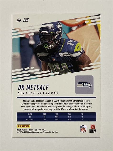 Panini Prestige Xtra Points Diamond Dk Metcalf Seattle Seahawks