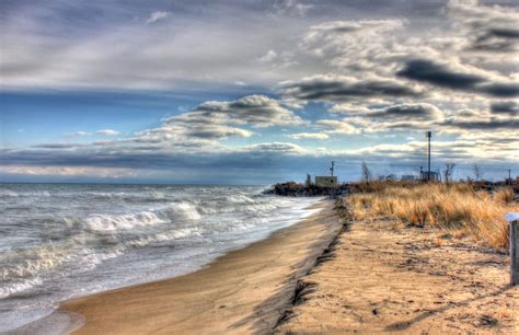 Shoreline And Clouds At Illinois Beach State Park Illinois Image