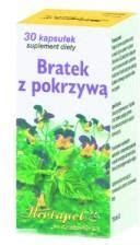 Herbapol Bratek z pokrzywą na skórę trądzik łojotok 30 kaps Opinie i