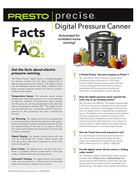 Digital Pressure Canner: Complete Guide, Recipes, and Instructions | Presto