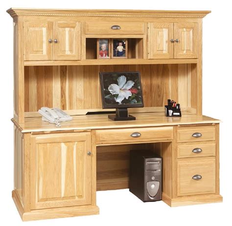 Amish Traditional Computer Desk With Hutch Top