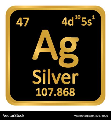 Periodic Table Element Silver Icon Royalty Free Vector Image