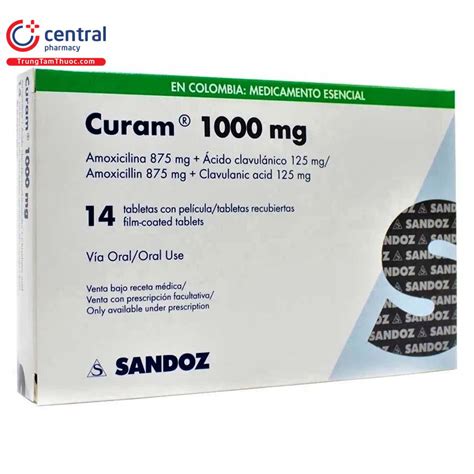 Thuốc Curam 1000mg điều trị nhiễm khuẩn tác dụng và giá bán