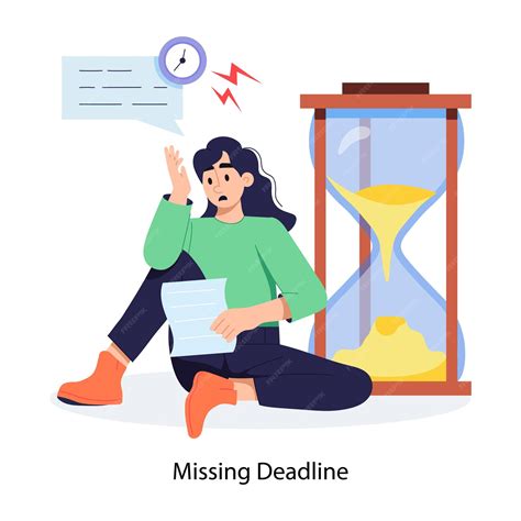 Premium Vector | Employee taking missing deadline stress flat illustration