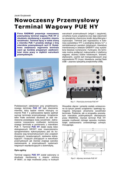 Nowoczesny Przemysłowy Terminal Wagowy PUE HY Radwag