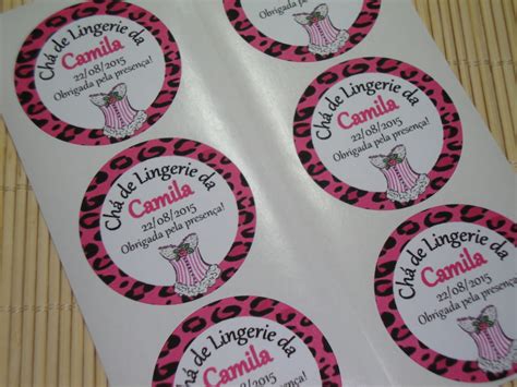 Etiqueta Adesiva Redonda Chá Lingerie Elo7 Produtos Especiais
