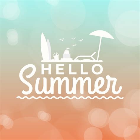 Free Vector Blurred Hello Summer Concept