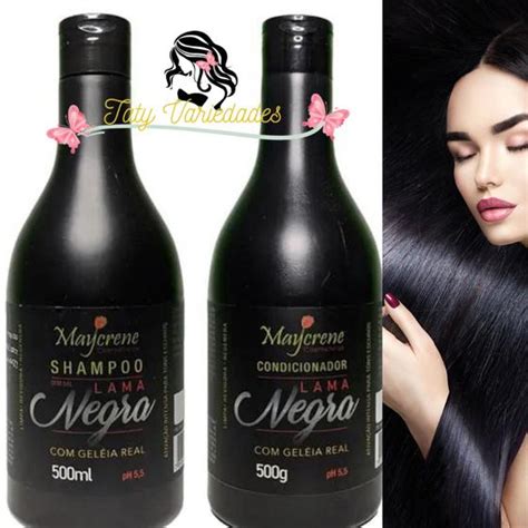 Kit Tonalizante Para Cabelos Pretos Shampoo E Condicionador Lama Negra