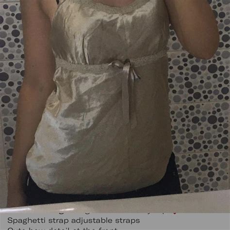 Gorgeous Nude Silky Top Spaghetti Strap Depop