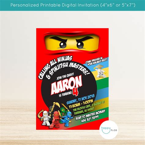 Lego Ninjago Free Printable Invitations