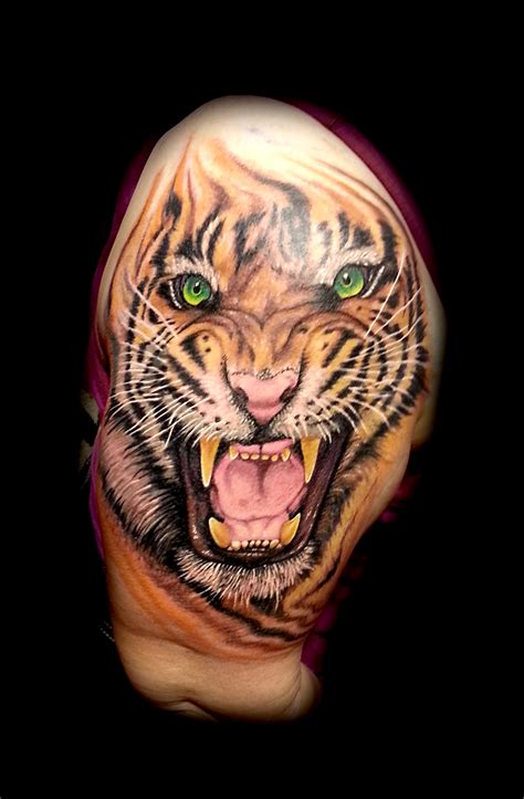 realistic tiger tattoo done at Masterpiece Tattoo in San Francisco