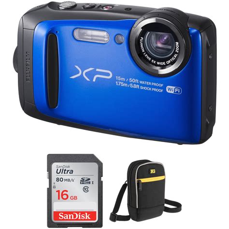 Fujifilm Finepix Xp Digital Camera Basic Kit Blue B H Photo