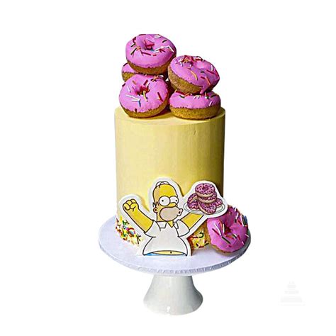 Homero Thon Pães E Doces - Homer donuts cake, pastel decorado con la dona de Homero de los Simpso ...