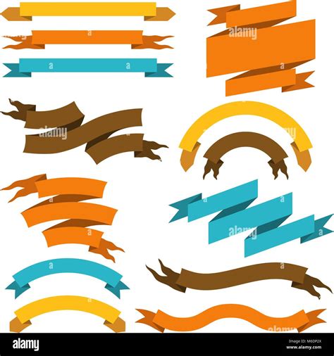 Set Of Retro Ribbons And Labels Vector Illustration Stock Vector Image