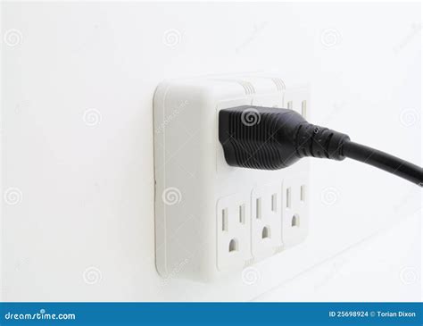 Power Cord Plugged Into Wall Outlet Stock Images Image 25698924