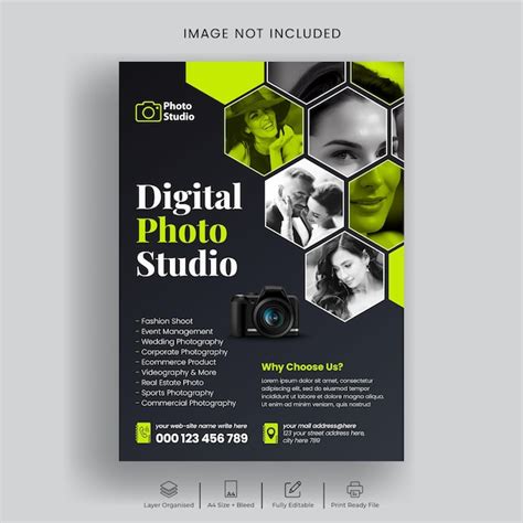 Premium Vector Professional Photography Studio Flyer Print Template