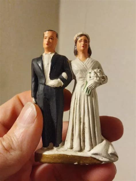 ANCIEN COUPLE MARIÉS plâtre pièce montée gâteau mariage Wedding cake