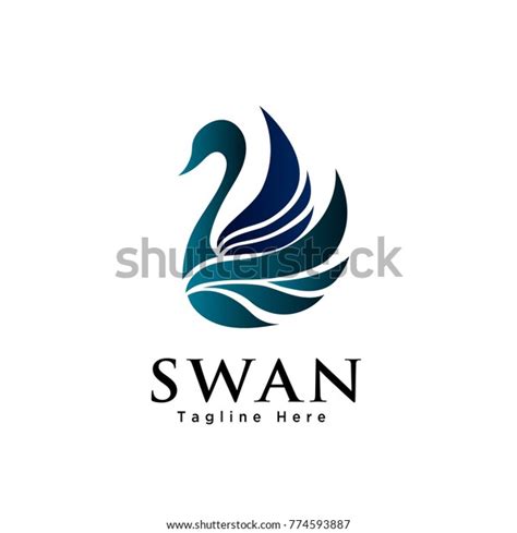 Abstract Flying Swan Logo Stock Vector Royalty Free 774593887