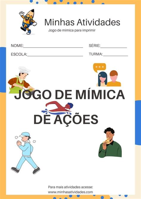 Mimica Para Crianças - Jogo De Mimica Para Imprimir