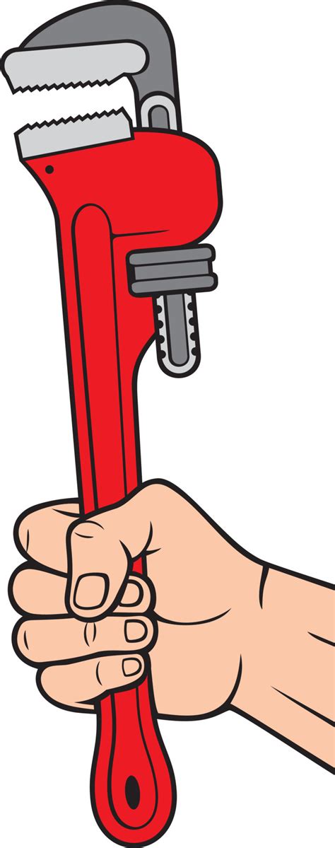 Hand Holding Plumber Pipe Wrench Color Vector Illustration 6539266