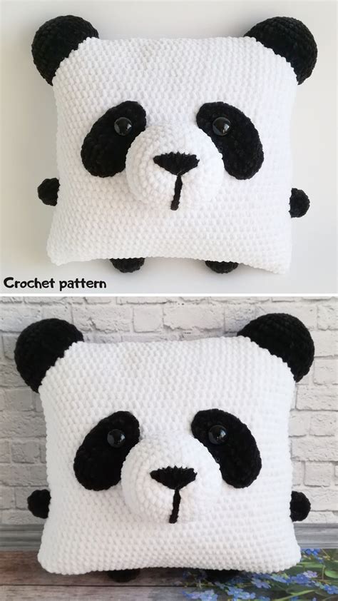 Crochet Pattern Panda Amigurumi Panda Crochet Pillow Etsy