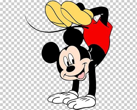 the mickey mouse cartoon character is doing a handstand on his head ...