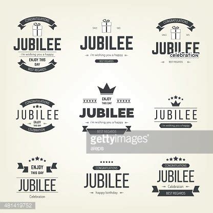 Vector Set Of Jubilee Logo, Logotype. Design Elements Collection. Stock ...