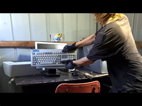 Angry Office Man Destroys Computer At New Job Youtube