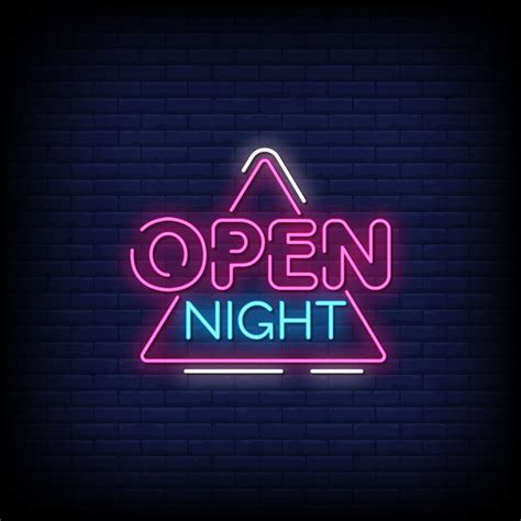 Open Night Neon Signs Style Text Vector Vector Art At Vecteezy