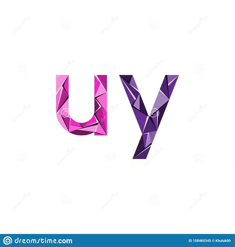 Initial Letter Uy Abstract Triangle Logo Vector Stock Vector