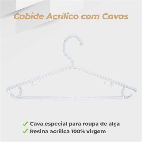 Cabide Adulto Fixo Transparente Unidades Ofertas Incr Veis Na