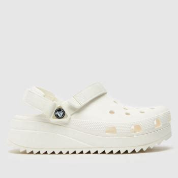 Womens White Crocs Classic Platform Flip Sandals Schuh