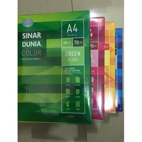 Jual Kertas Fotocopy Hvs Warna A4 70gram Sinar Dunia Office Paper Sidu Shopee Indonesia