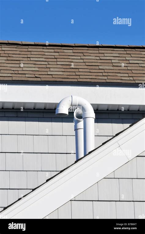 Plastic Pvc Vent Pipes On Roof Stock Photo Alamy